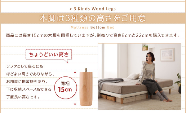 脚付きマットレスボトムベッド 商品説明画像8