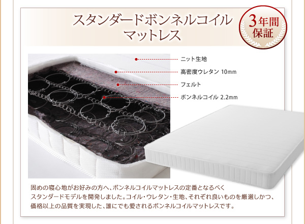 脚付きマットレスボトムベッド 商品説明画像21