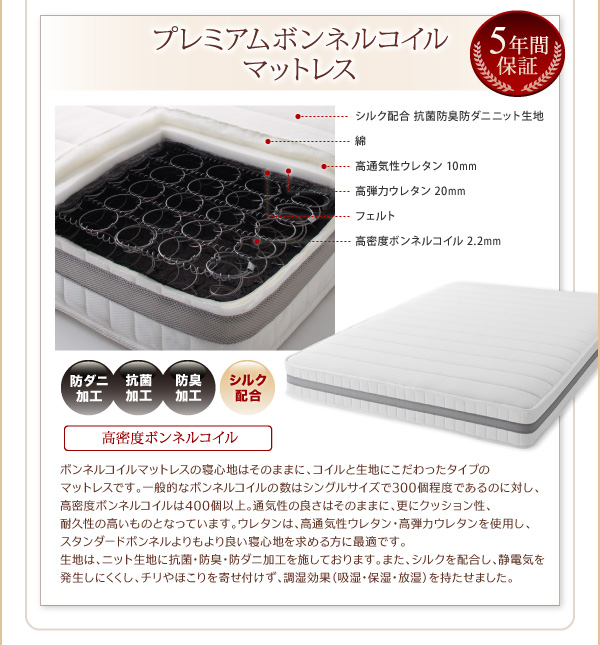 脚付きマットレスボトムベッド 商品説明画像22