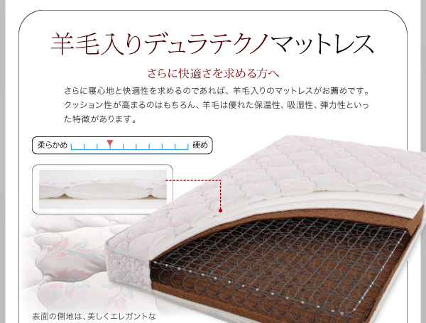 鏡面光沢仕上げ・モダンデザインすのこベッド Morenoble モアノーブル（クイーンサイズ） 商品説明画像31