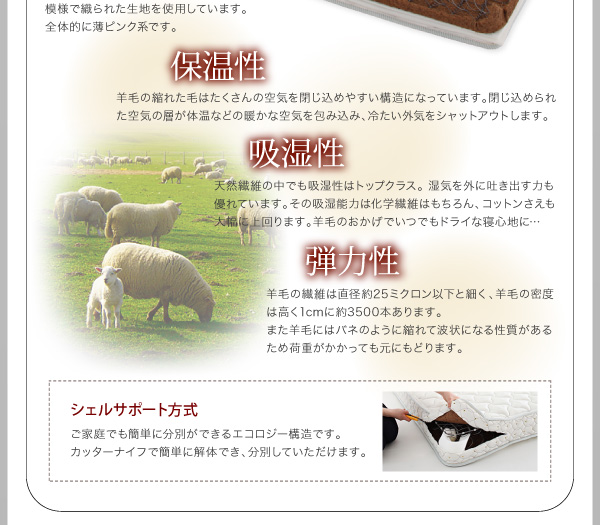 鏡面光沢仕上げ・モダンデザインすのこベッド Morenoble モアノーブル（クイーンサイズ） 商品説明画像32