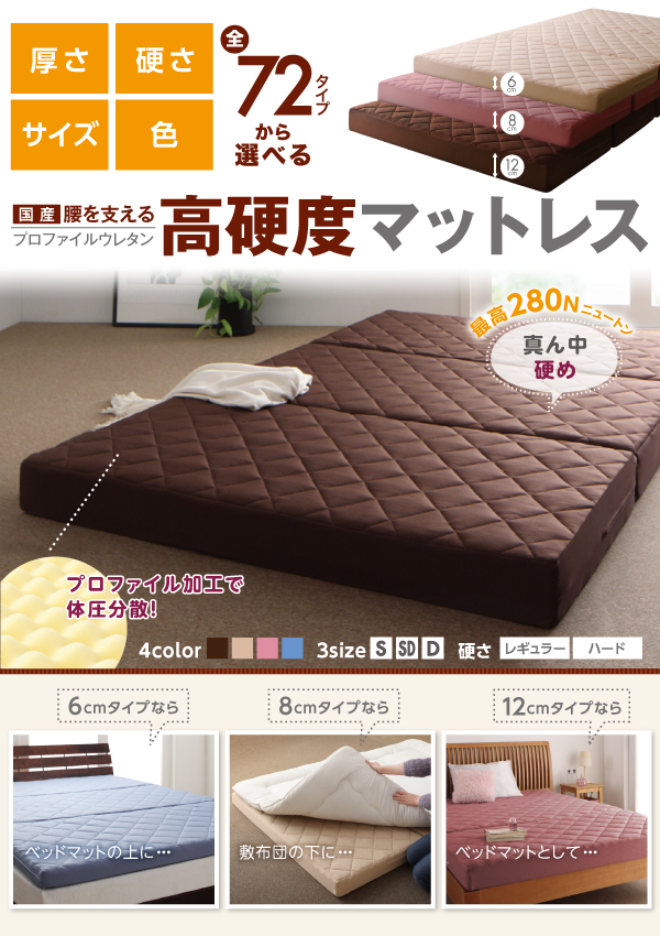 腰を支える硬質プロファイルウレタンマットレス 商品説明画像1