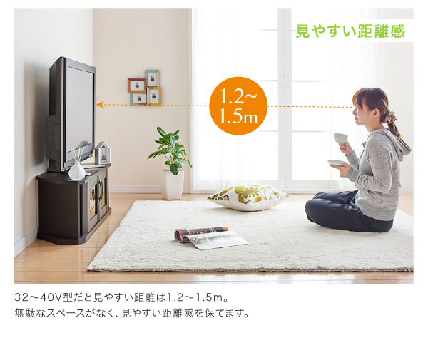 超!薄型コーナーテレビボード hilppa ヒルッパ 商品説明画像3