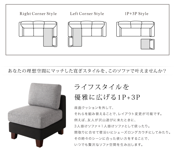モダンコーナーカウチソファ IVORS イヴォール 商品説明画像11