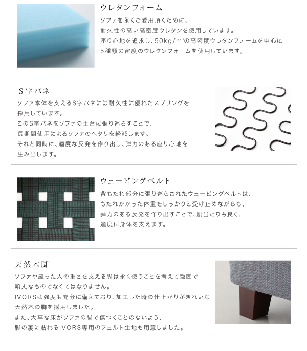 モダンコーナーカウチソファ IVORS イヴォール 商品説明画像14