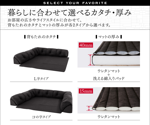 こたつに合わせるフロアコーナーソファ Wille ヴィレ 商品説明画像3