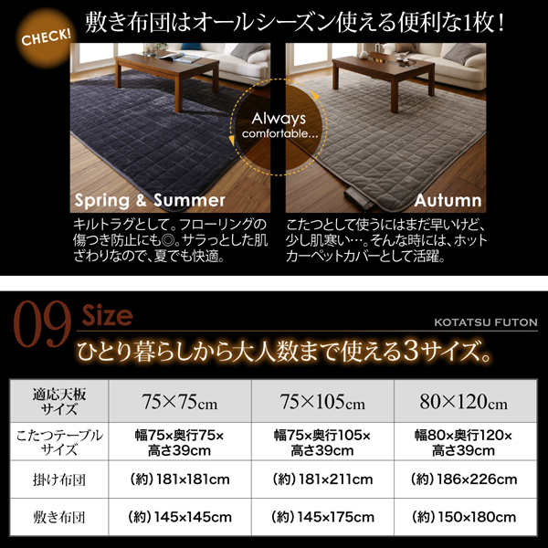 アーバンモダンデザインこたつ省スペースタイプ GWILT-SFK グウィルトエスエフケー 商品説明画像18