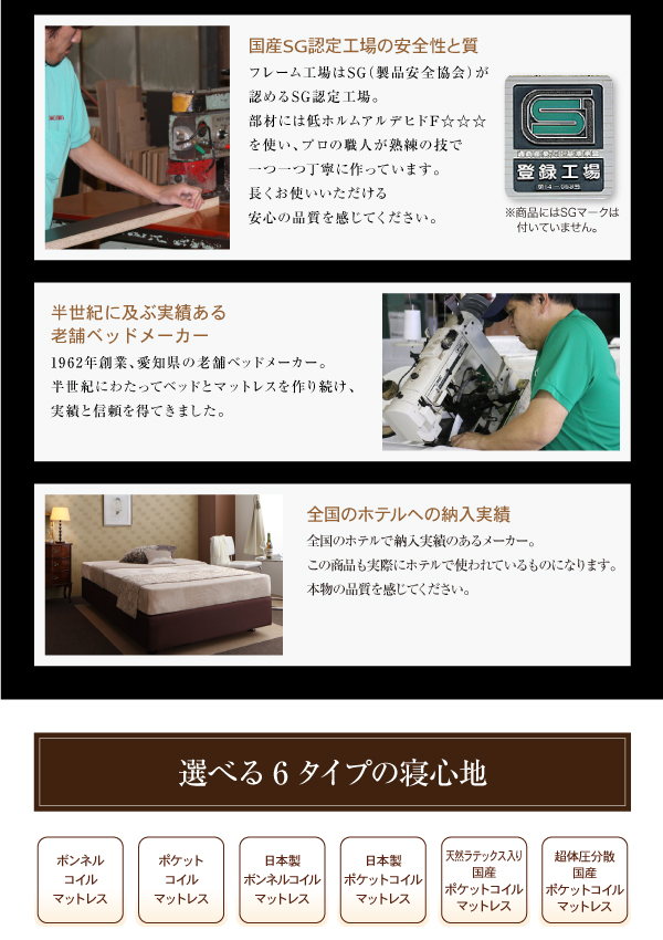 ホテル仕様デザインダブルクッションベッド 商品説明画像8