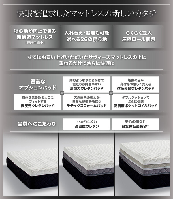 スタックマットレス SAVVIES サヴィーズ・専用オプション 商品説明画像2