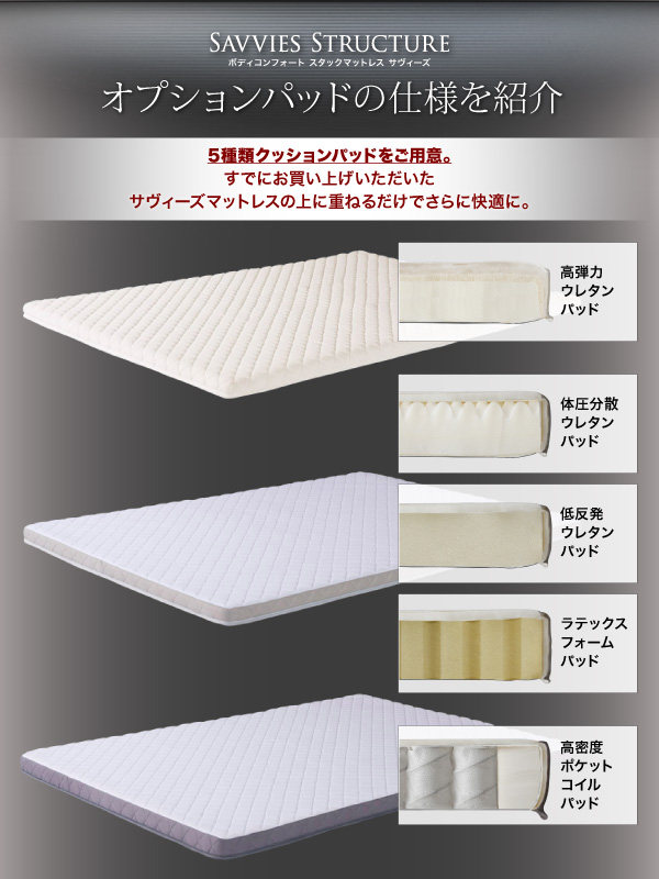 スタックマットレス SAVVIES サヴィーズ・専用オプション 商品説明画像12