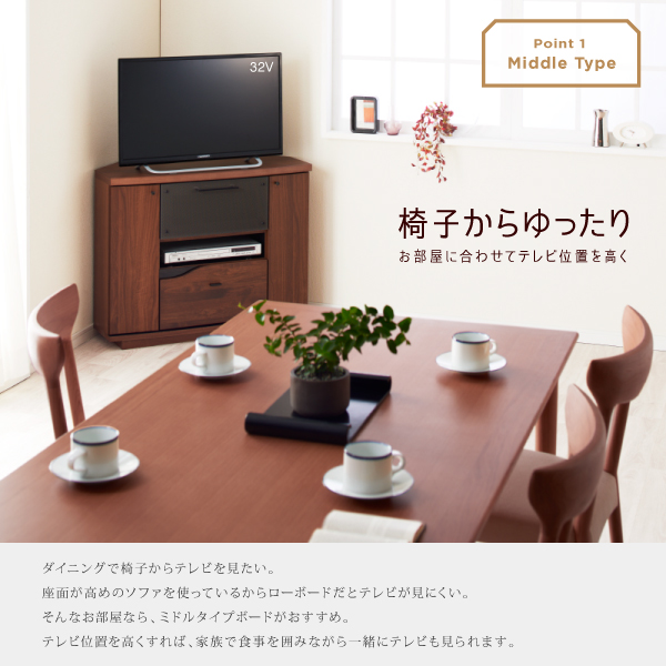 ミドルタイプコーナーテレビボード Nookis ノッキス 商品説明画像2