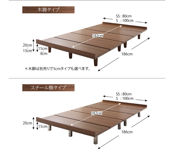 デザインボードベッド スタンダードポケットコイルマットレス付き 木脚