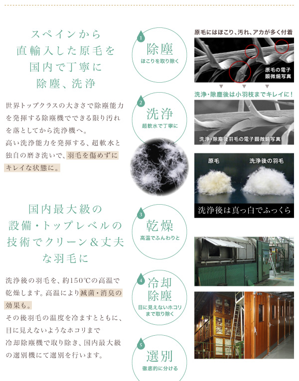 国内洗浄羽毛 羽毛掛布団 商品説明画像6