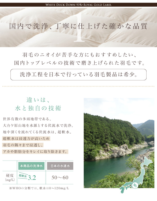国内洗浄羽毛 羽毛布団8点セット プレミアム敷布団 商品説明画像6