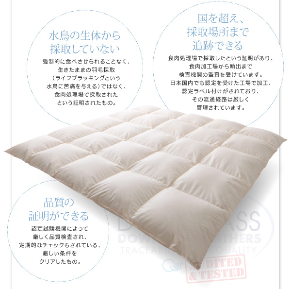 DOWNPASS認証 羽毛掛布団 商品説明画像6