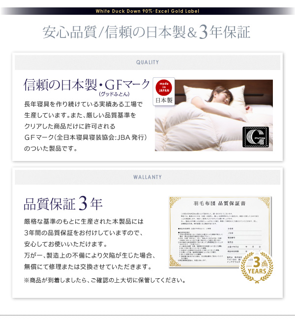 DOWNPASS認証 羽毛掛布団 商品説明画像18