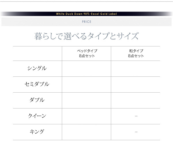 DOWNPASS認証 羽毛布団8点セット 商品説明画像27