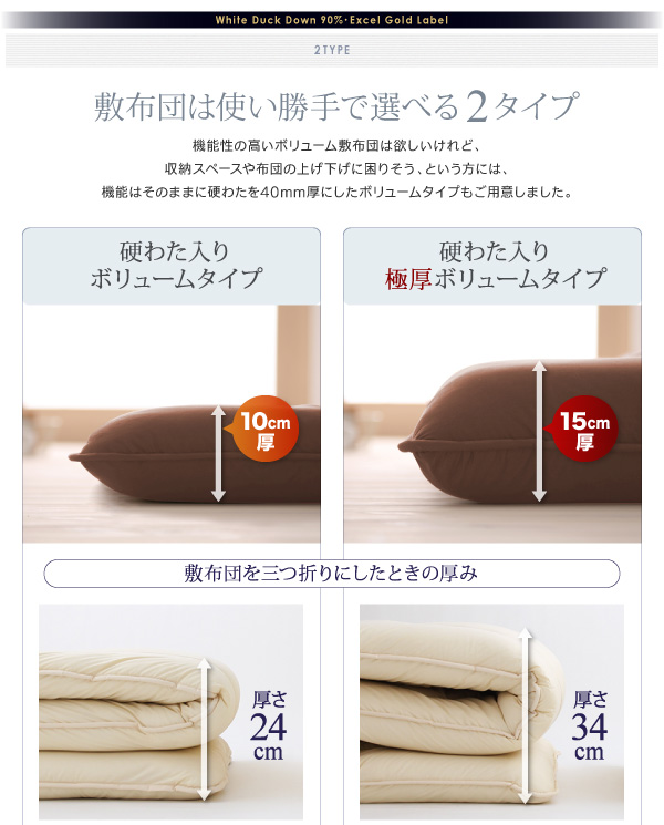 DOWNPASS認証 羽毛布団8点セット プレミアム敷布団タイプ 商品説明画像23