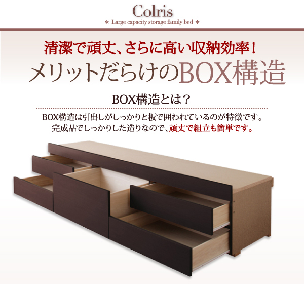国産大容量収納ファミリーチェストベッド COLRIS コルリス 商品説明画像14