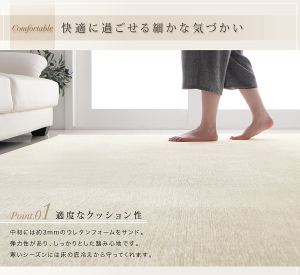 表情豊かな撥水機能付きシェニールラグ claro クラーロ 商品説明画像6