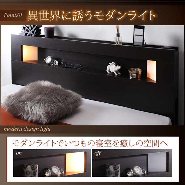 モダンライトガス圧式跳ね上げ収納ベッド Lunalight ルナライト 商品説明画像3