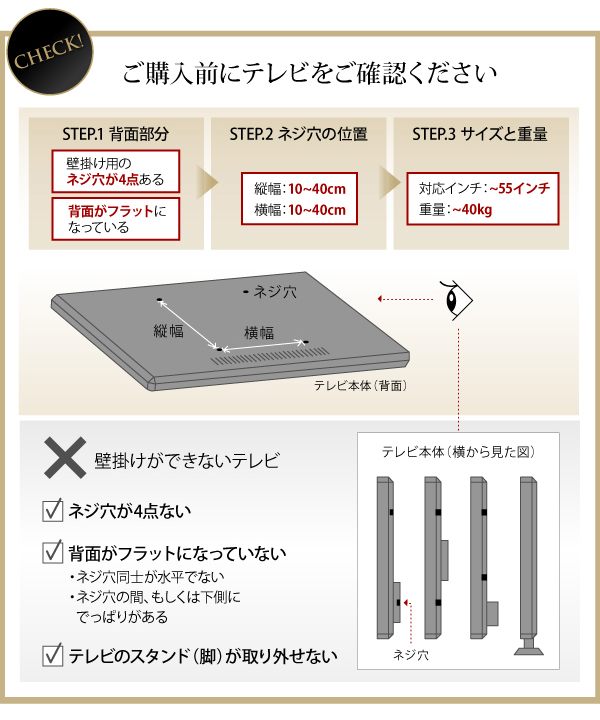 壁掛け機能付きハイタイプTVボード Dewey デューイ 商品説明画像15