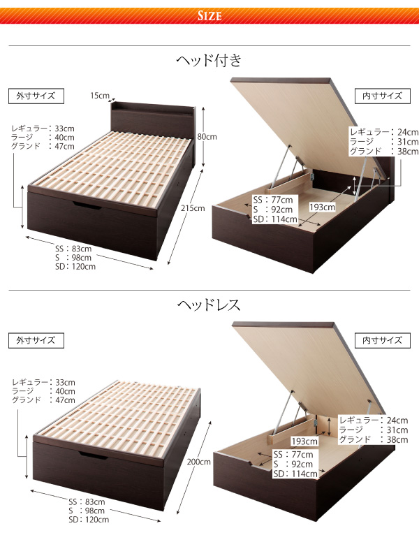 敷ふとん対応 国産すのこ跳ね上げベッド Begleiter ベグレイター 商品説明画像22