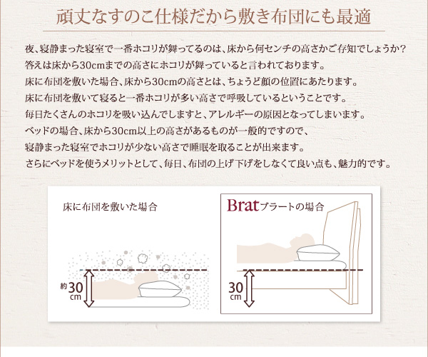 ハイヘッドデザインすのこベッド Brat ブラート 商品説明画像12