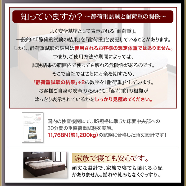 国産頑丈大容量跳ね上げ収納ベッド BERG ベルグ 商品説明画像4