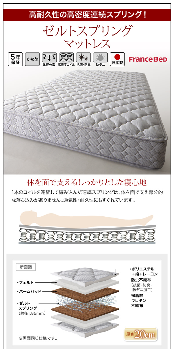 棚・コンセント付国産頑丈2杯収納ベッド Rhino ライノ 商品説明画像29