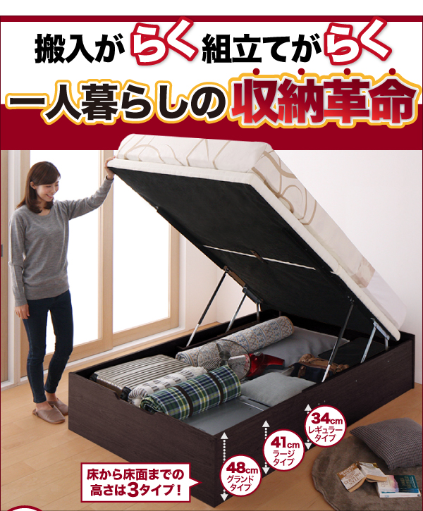 ガス圧跳ね上げ収納ベッド Mysel マイセル 商品説明画像1
