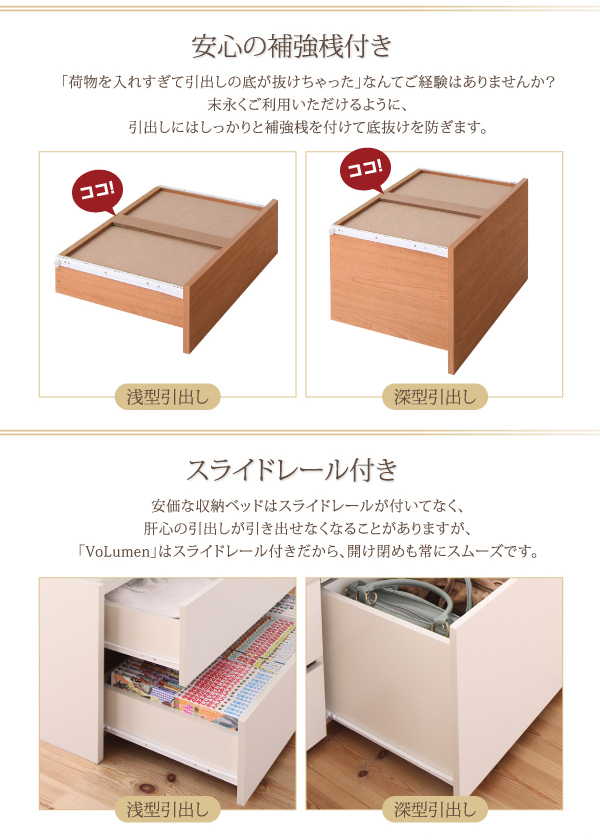 棚・コンセント付き_大容量チェストベッド VoLumen ボルメン 商品説明画像5