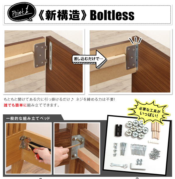 組み立て・分解簡単収納ベッド Lacomita ラコミタ | 家具専門店どあど