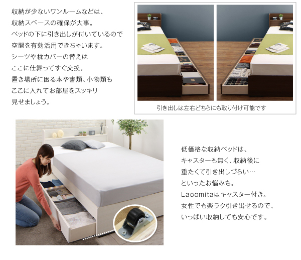 組み立て・分解簡単収納ベッド Lacomita ラコミタ 商品説明画像13