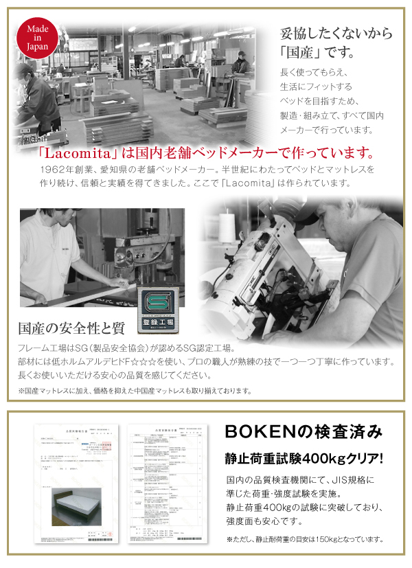 組み立て・分解簡単収納ベッド Lacomita ラコミタ 商品説明画像15