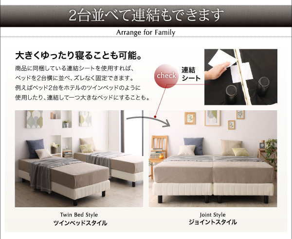 ホテルダブルクッション 脚付きマットレスボトムベッド 商品説明画像16