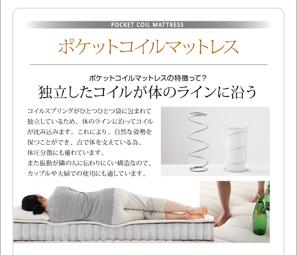 ホテルダブルクッション 脚付きマットレスボトムベッド 商品説明画像28