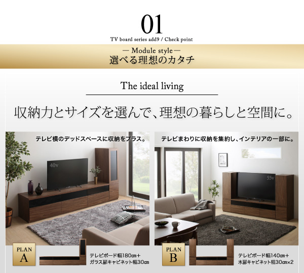 キャビネットが選べるテレビボードシリーズ add9 アドナイン 商品説明画像3