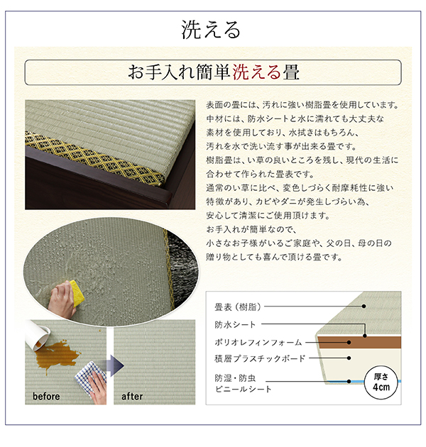 日本製・布団が収納できる大容量収納畳ベッド 悠華 ユハナ | 家具専門 