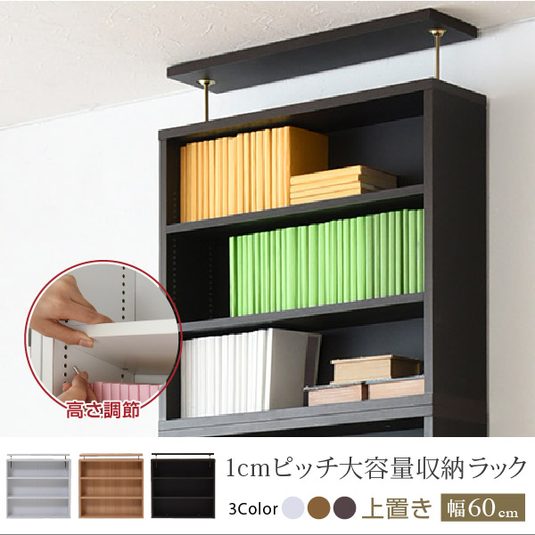 1cmピッチ大容量収納ラック 上置き単品 幅60cm