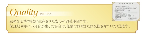 羽毛掛布団 Alice アリーチェ 商品説明画像3
