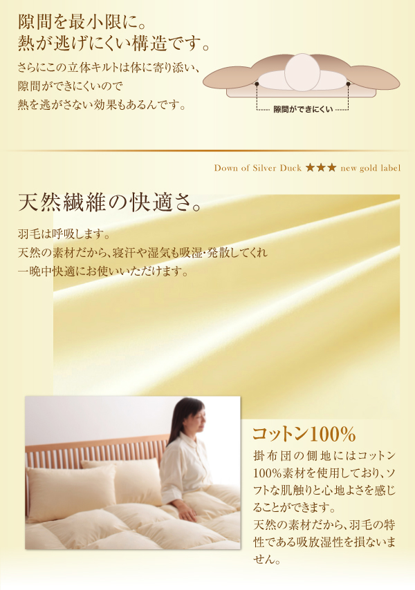 羽毛掛布団 Alice アリーチェ 商品説明画像9