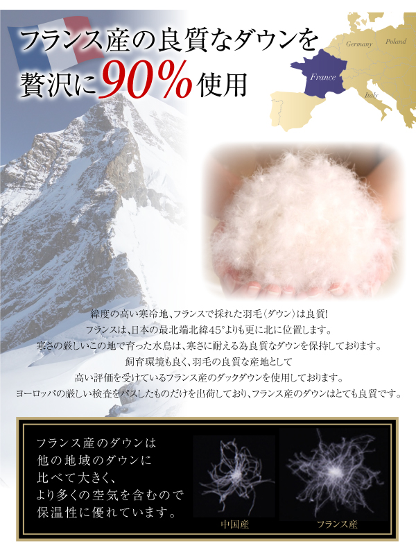 羽毛布団8点セット Lucia ルチア 商品説明画像5