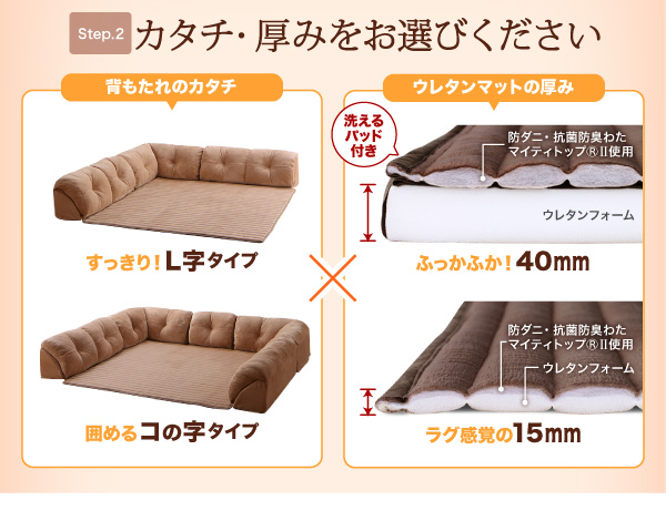 こたつに合わせるフロアコーナーソファ（ふわふわマイクロファイバータイプ） 商品説明画像26