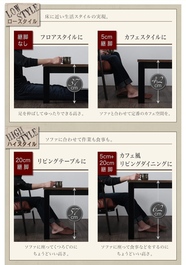古木風ヴィンテージデザインこたつテーブル Imagiwood イマジウッド 商品説明画像7