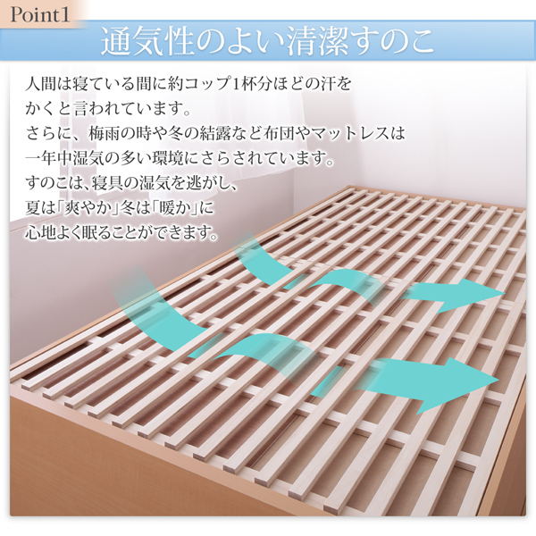 すのこヘッドレスチェストベッド Renitsa レニツァ 商品説明画像3