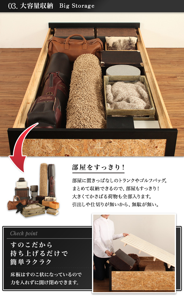 ヴィンテージデザインＯＳＢすのこベッド Elvin エルヴィン 商品説明画像9