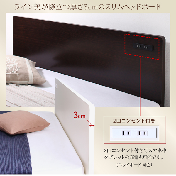 フラットヘッド大容量収納跳ね上げベッド Salomon サロモン 商品説明画像6