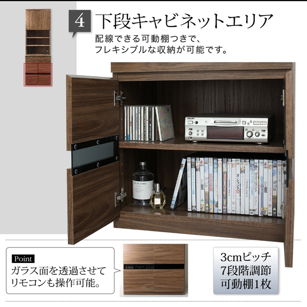 ハイタイプテレビボードシリーズ Glass-line グラスライン 家電収納キャビネット 商品説明画像8