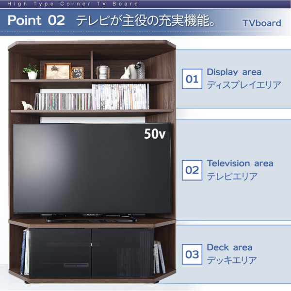 ハイタイプコーナーテレビボード ガイド Guide 商品説明画像9